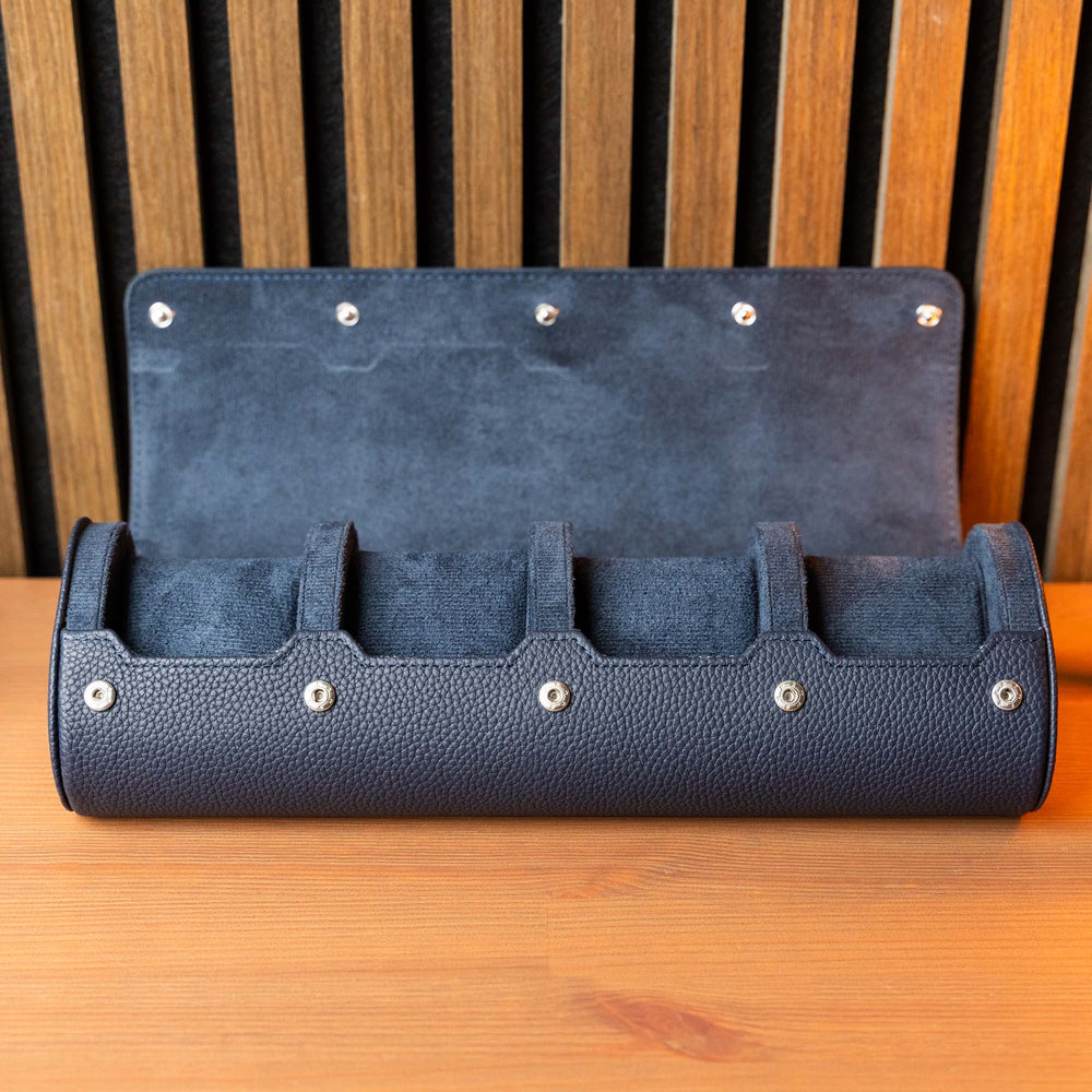 Personalisierte Reise-Uhrenrolle, extra groß – Marineblau