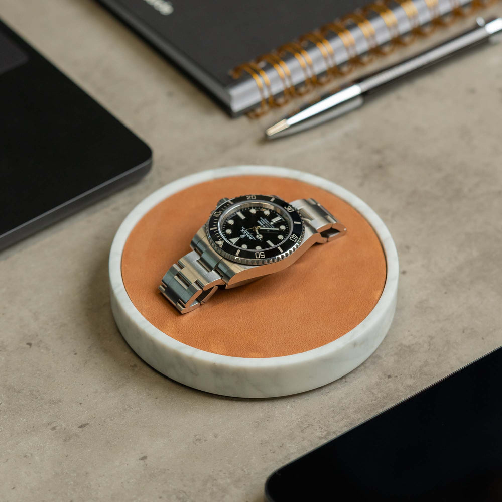 Uhrenmatte - Weißer Marmor 