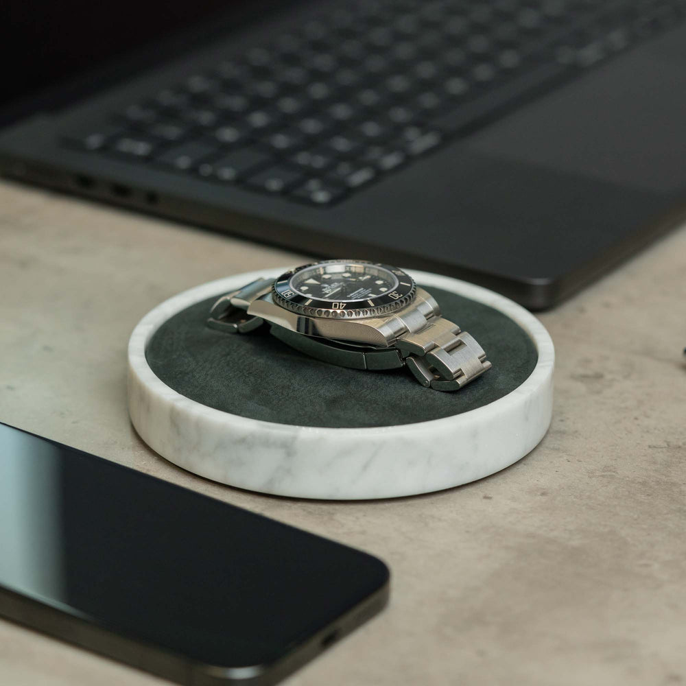 Uhrenmatte - Weißer Marmor 