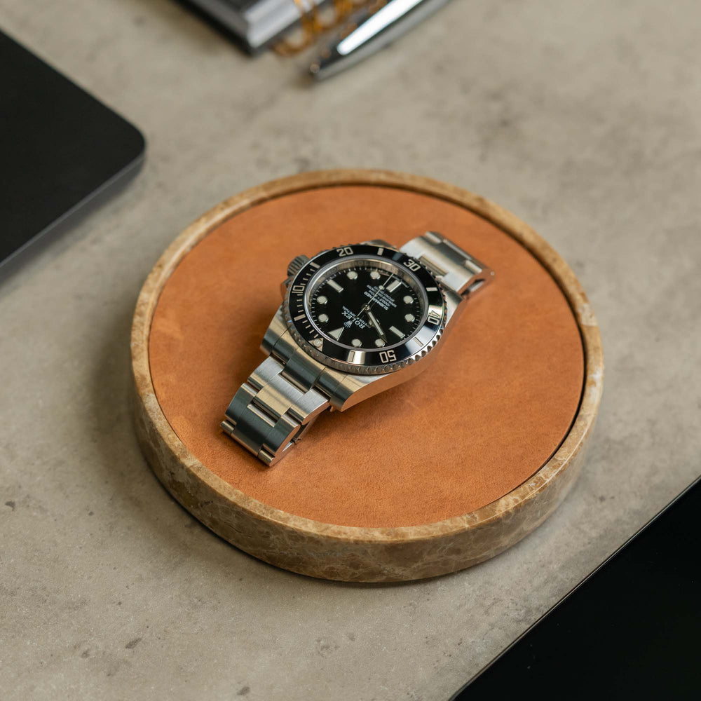 Uhrenmatte - Brauner Marmor 