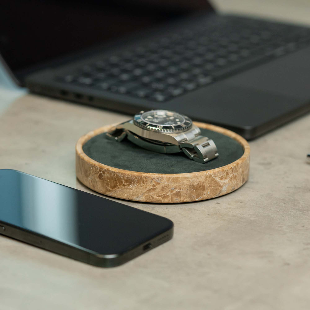 Uhrenmatte - Brauner Marmor 