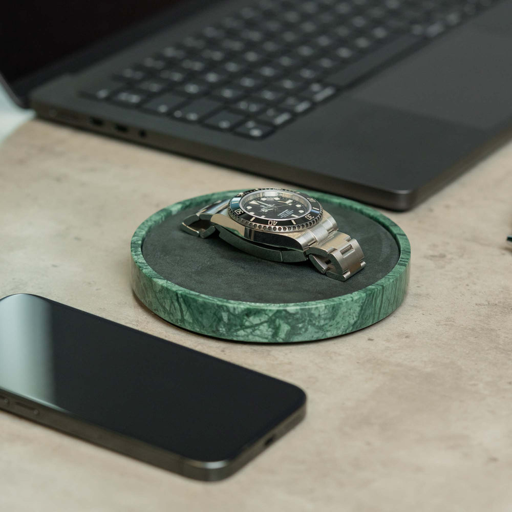 Uhrenmatte - Grüner Marmor 