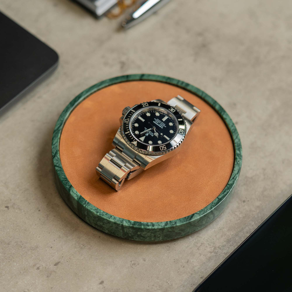 Uhrenmatte - Grüner Marmor 