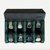 Personalized Hexagon Black Green 8 Slot Watch Box