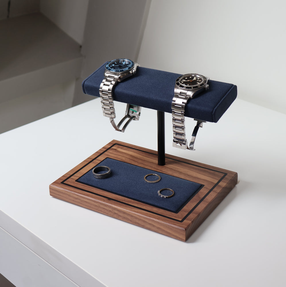 Foxton - Charbon Marine Blue & Black Walnut