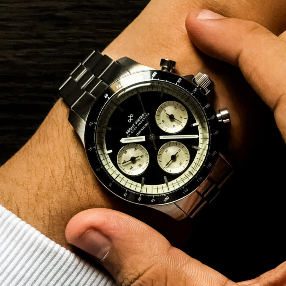 Über Vintage Racing Chronograph 1960 Stahl / Schwarz
