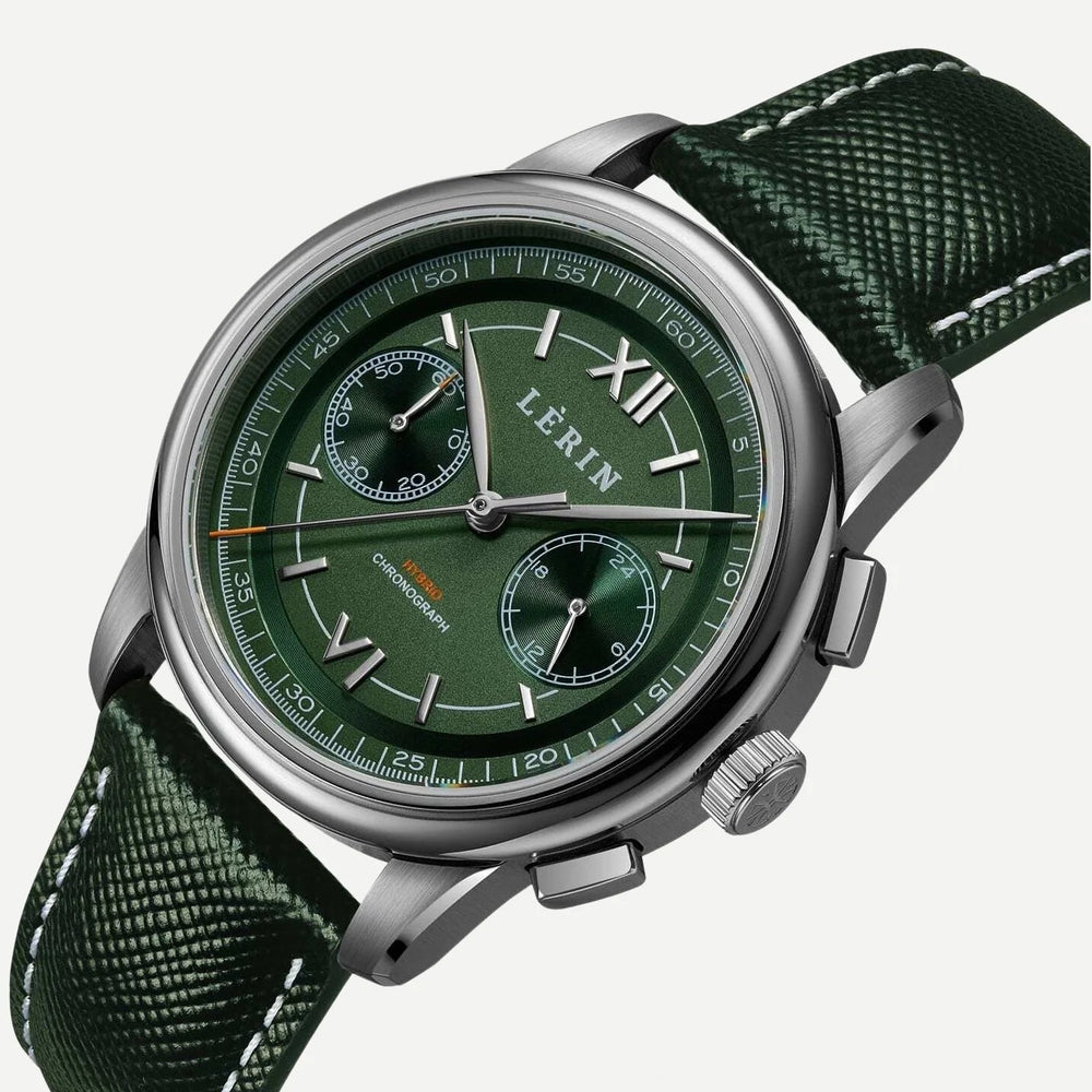 LÈRIN Hybrid Chronograph - Tannengrüner Stahl