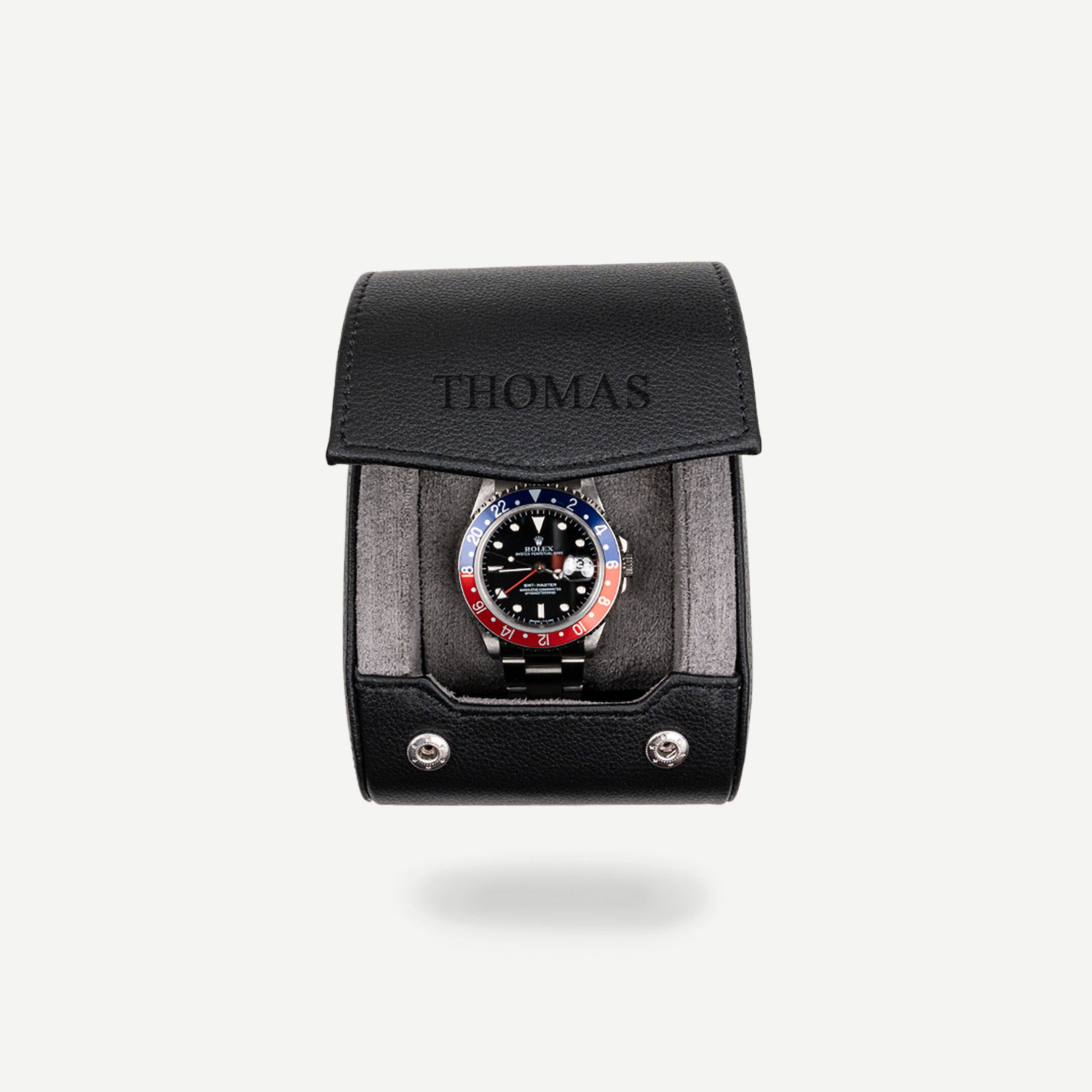 Personalized Single Black Grey with the name THOMAS engraved