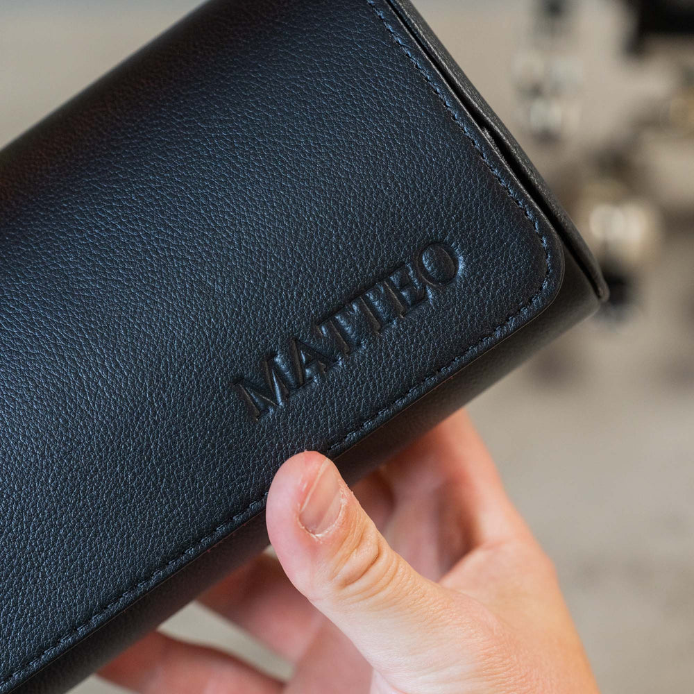 Personalized 3 Slot Watch Roll Black Cherry