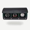 Personalized Watch Roll large Black Green with the name OLIVER engraved