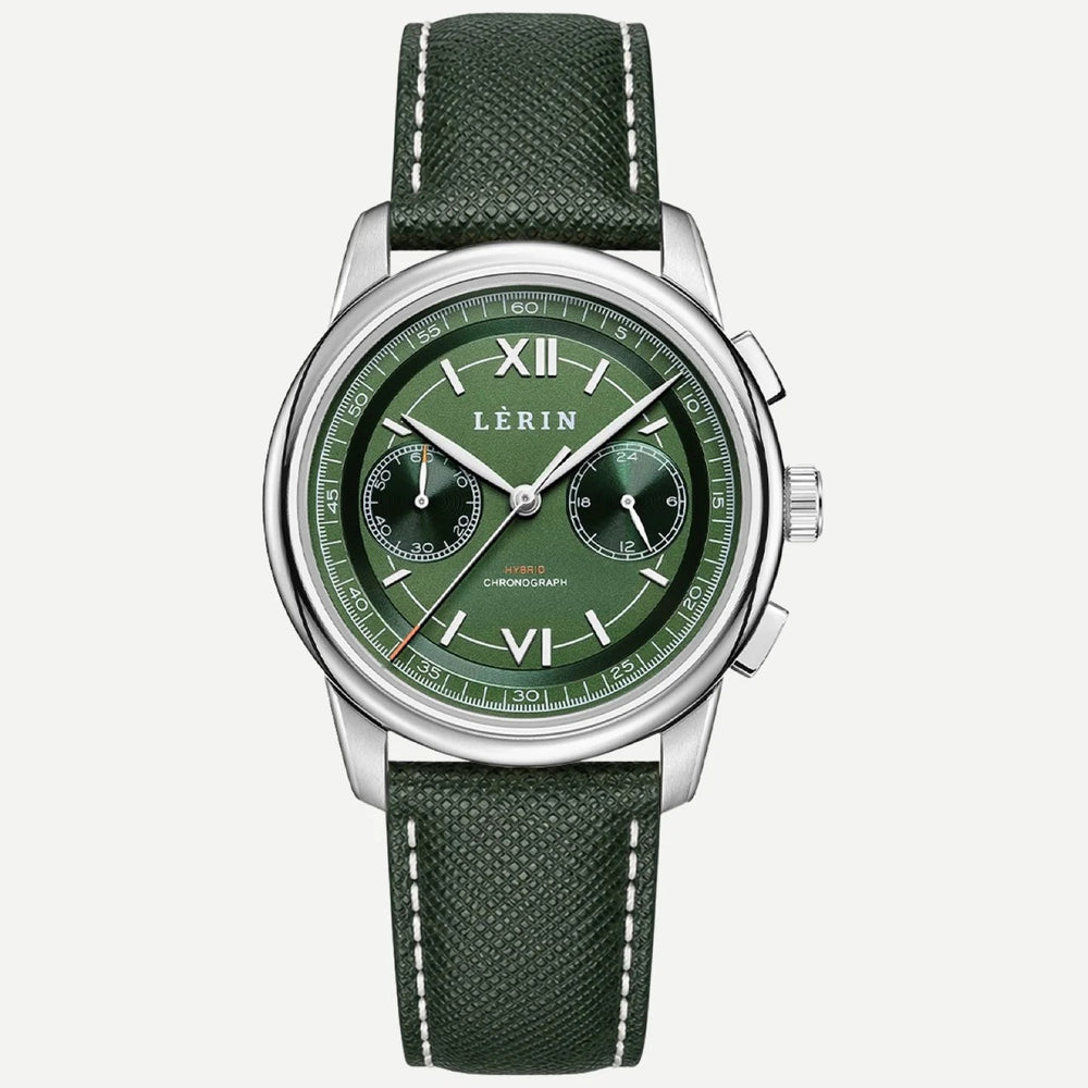 LÈRIN Hybrid Chronograph - Tannengrüner Stahl