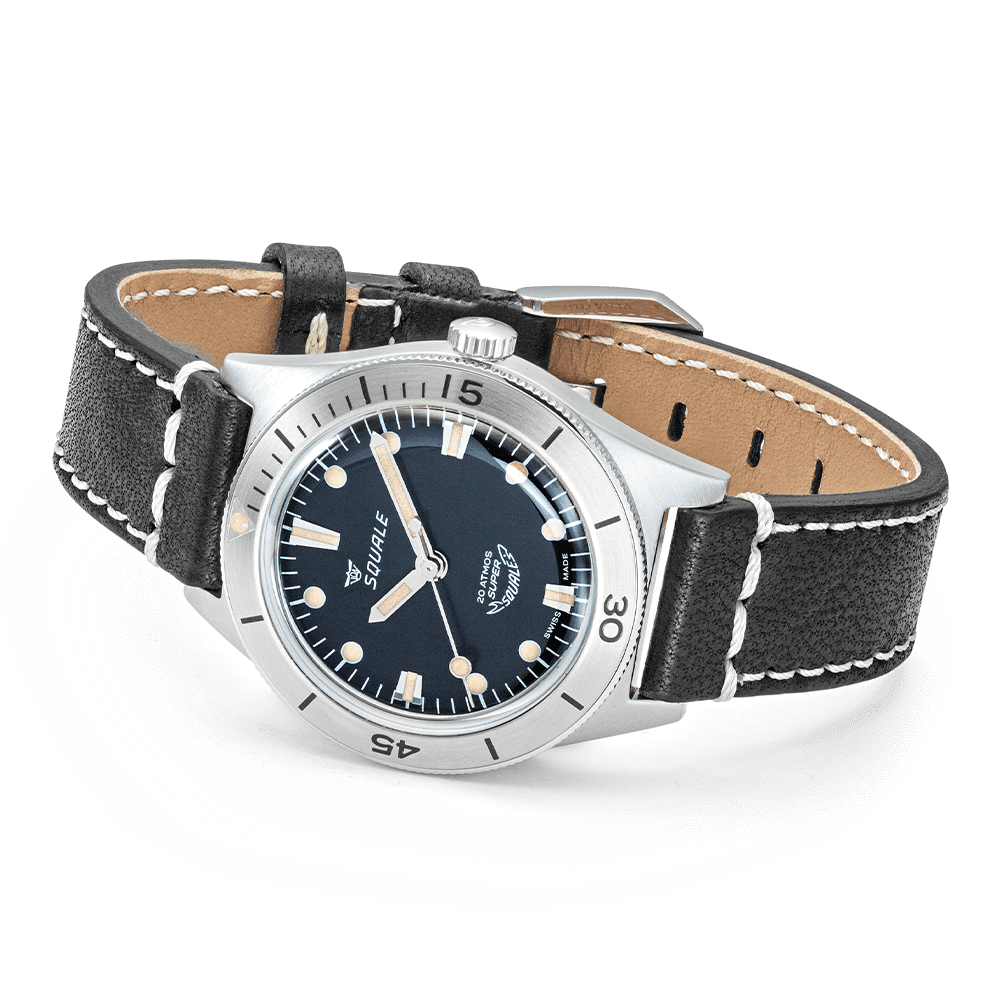 Super-Squale Sunray Black Leather