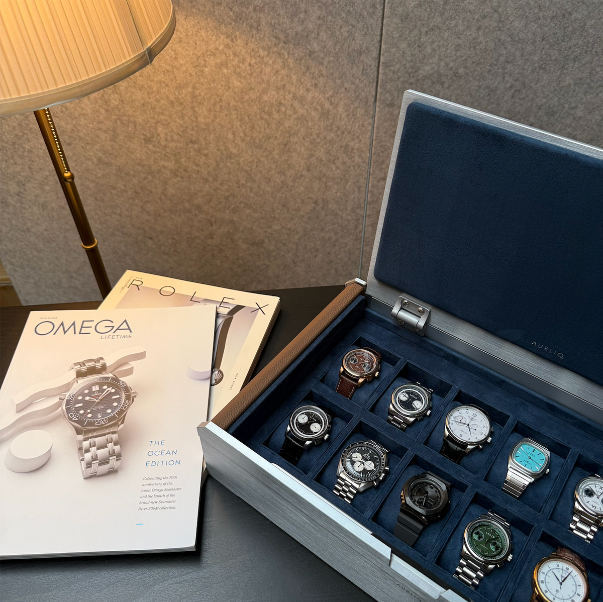 AUBLIQ Watch Box Silver 12 Slot