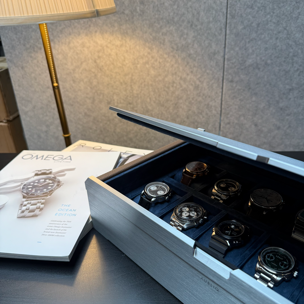 AUBLIQ Watch Box Silver 12 Slot