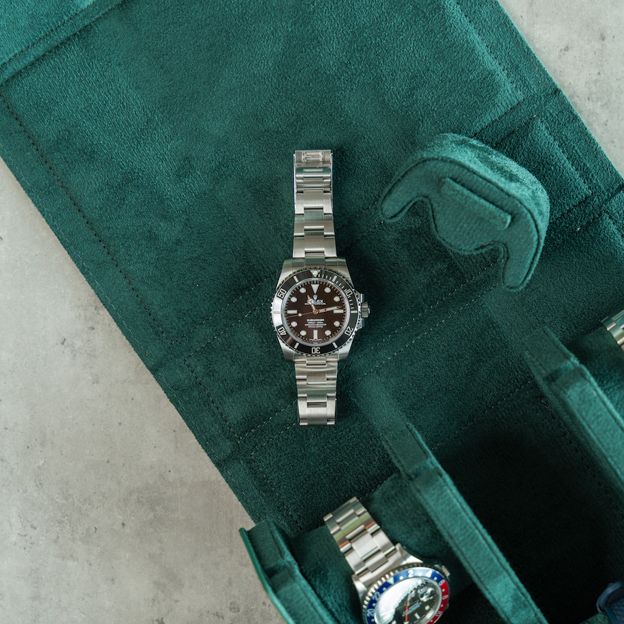 Hexagon Green Saffiano 6 Slot Watch Box