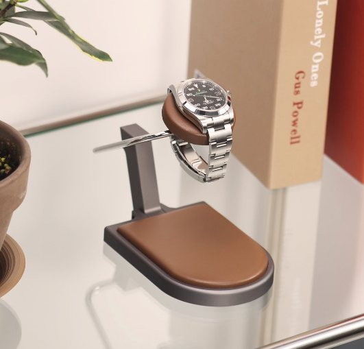 AUBLIQ Uhrenständer Dunkelgrau Braun