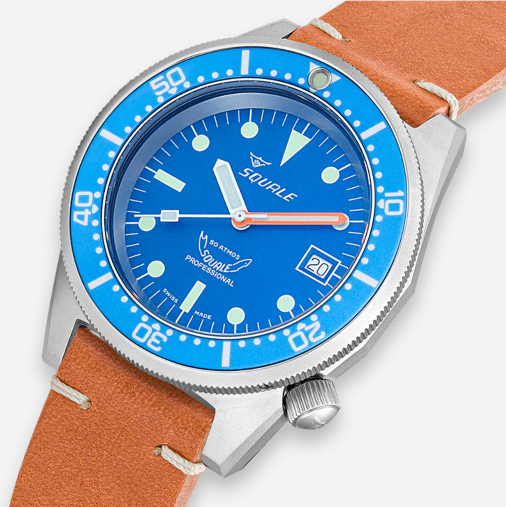 Squale 1521 Blau gestrahltes Leder