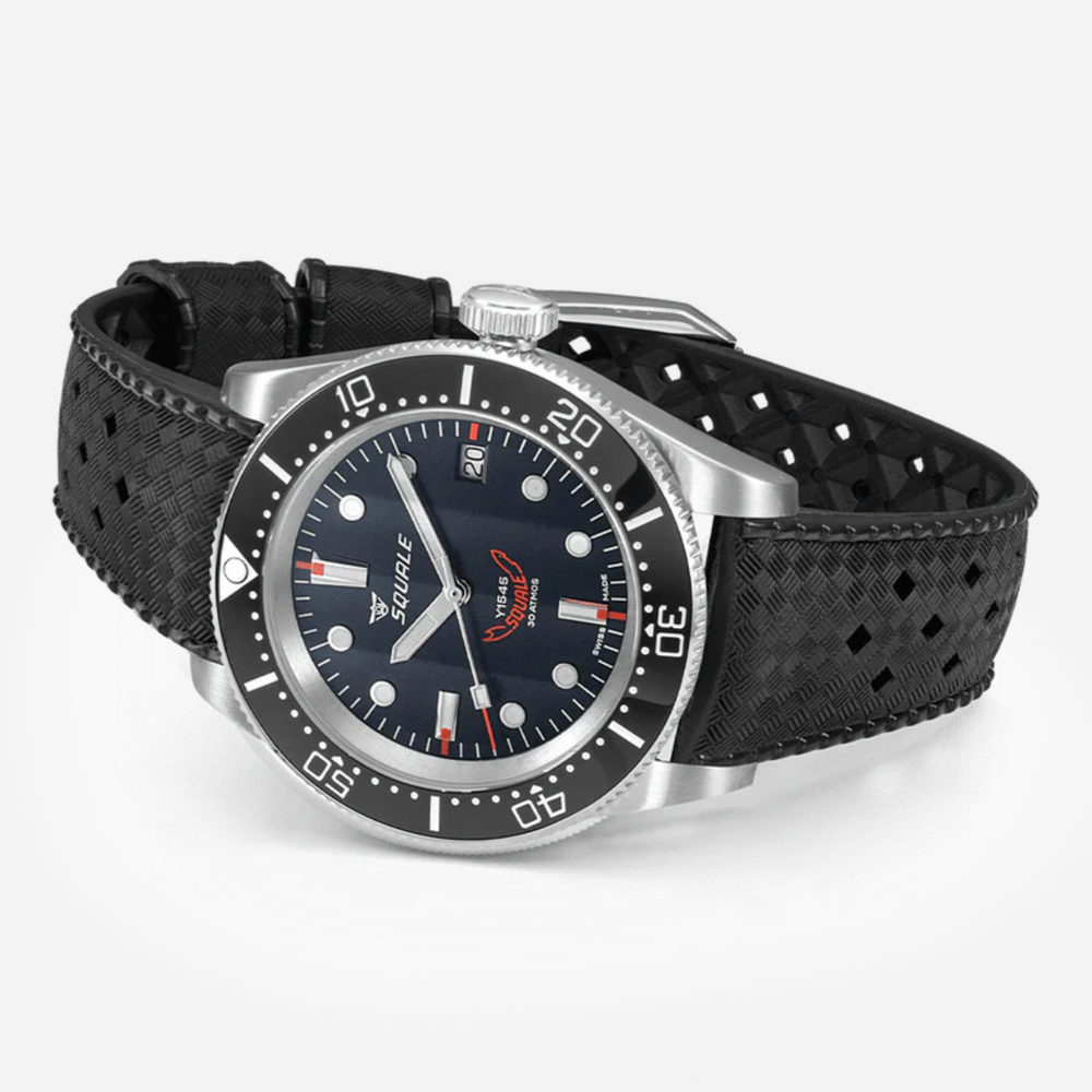 Squale 1545 Schwarzer Gummi