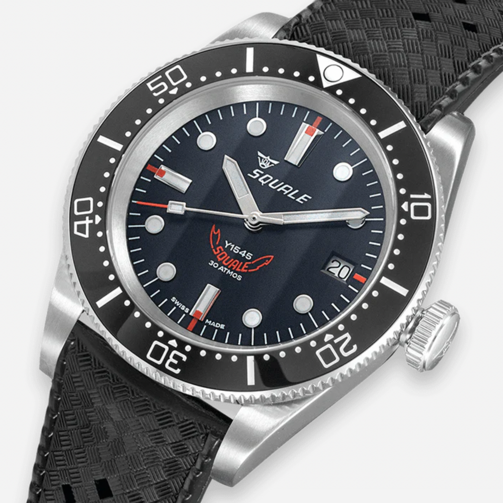 Squale 1545 Schwarzer Gummi