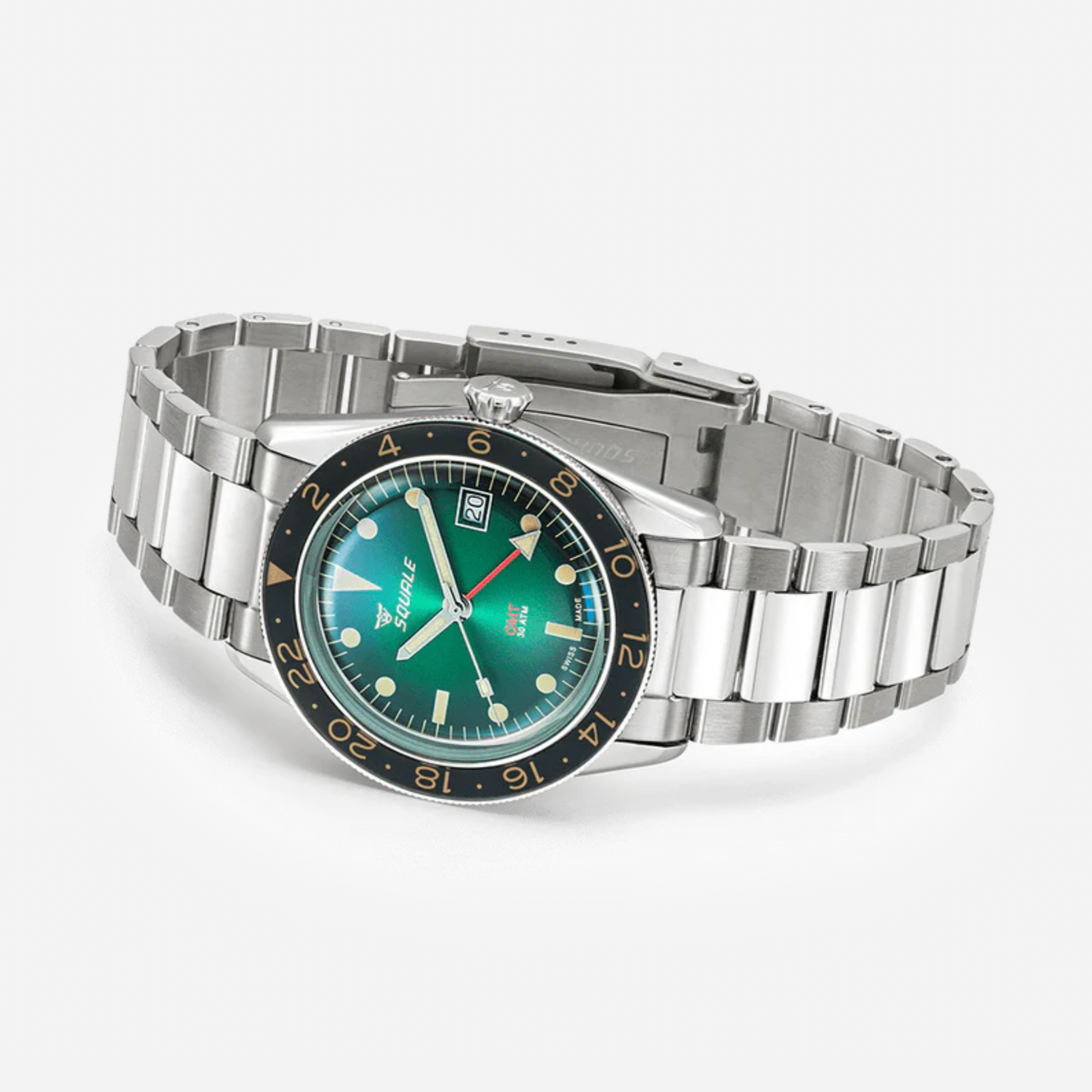 Squale Sub-39 GMT Vintage Grünes Armband