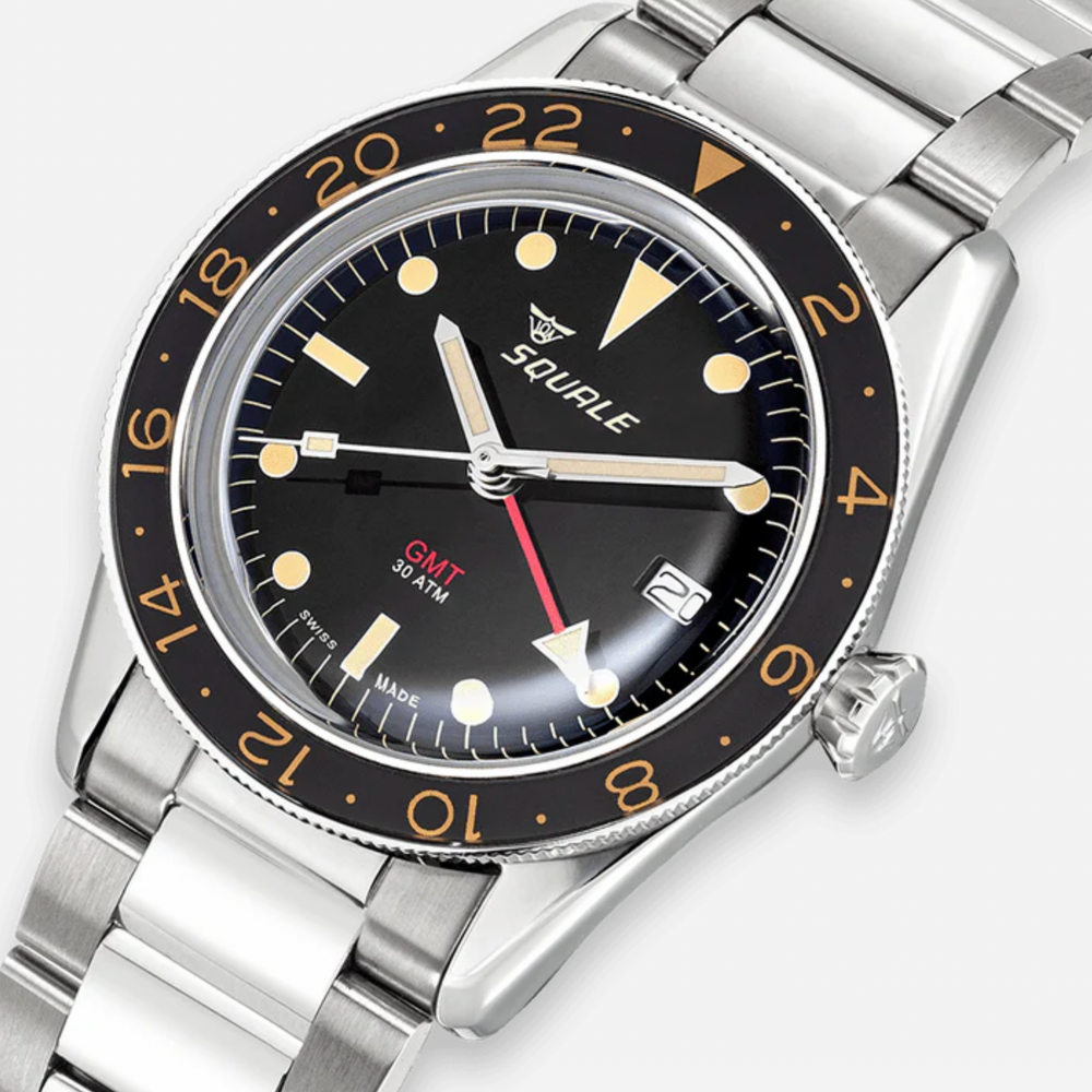 Squale Sub-39 GMT Vintage Schwarzes Armband