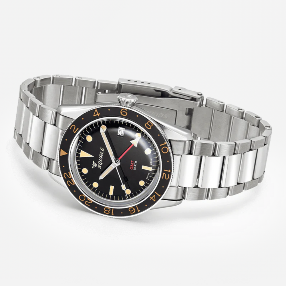 Squale Sub-39 GMT Vintage Schwarzes Armband