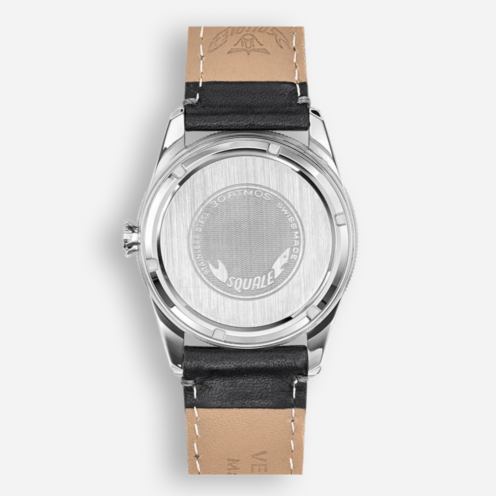 Squale Sub-39 GMT Vintage schwarzes Leder