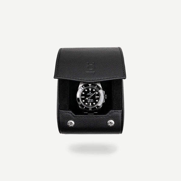Single Travel Roll - All black, travel roll for one watch, small travel roll, watch storage, how to travel safely with your watch