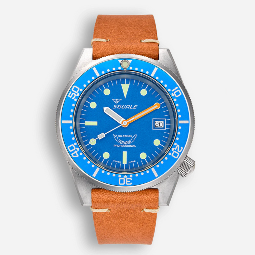 Squale 1521 Blau gestrahltes Leder