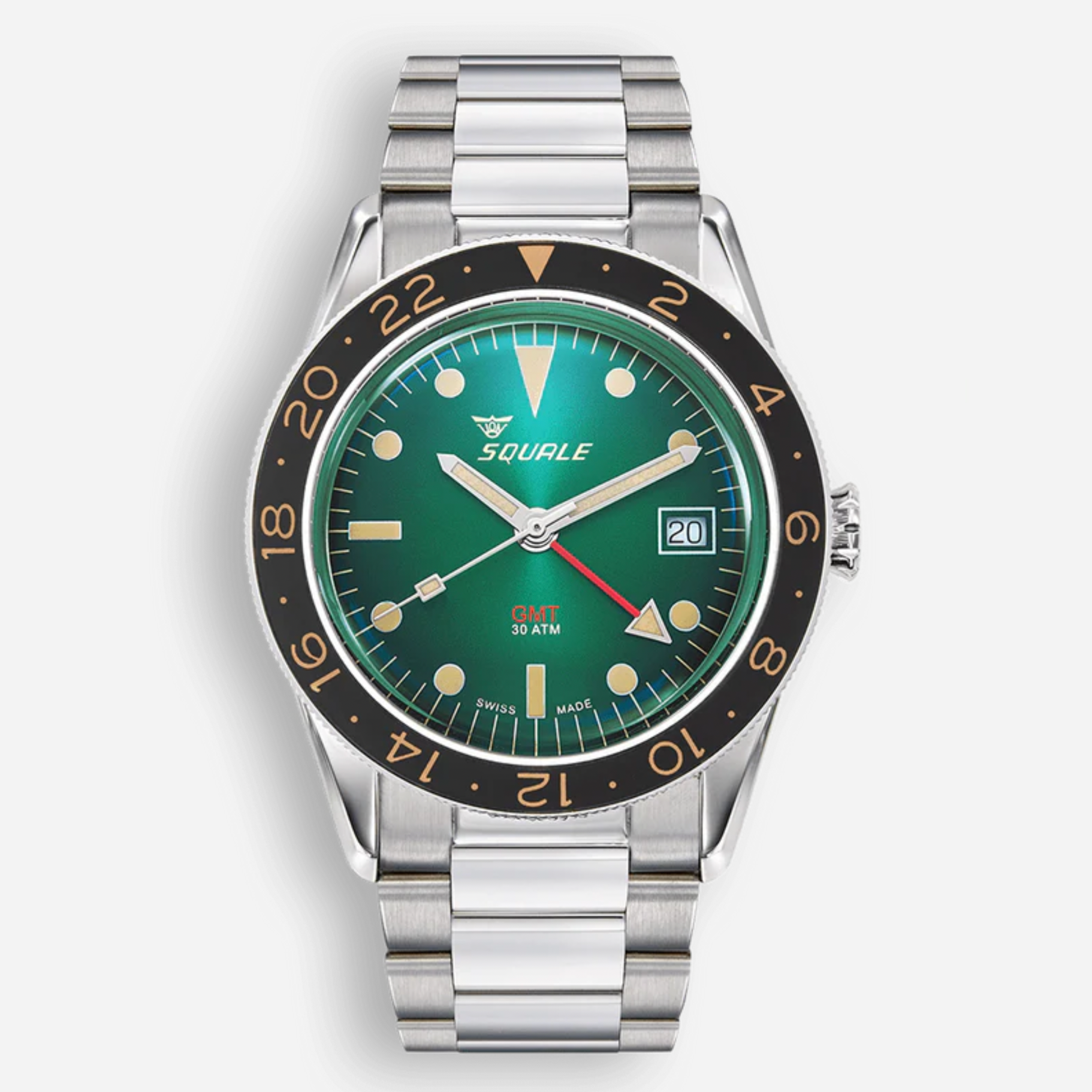 Squale Sub-39 GMT Vintage Grünes Armband