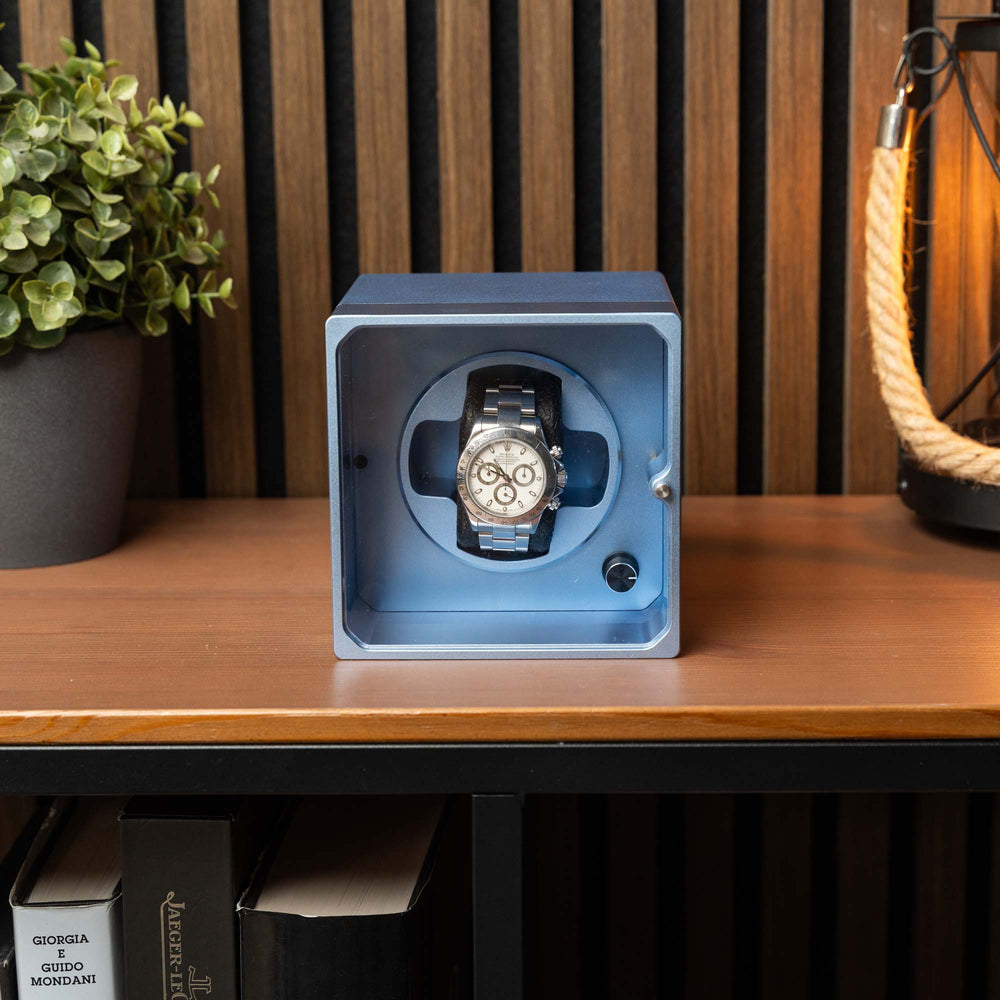 Quadratischer Uhrenbeweger Blau