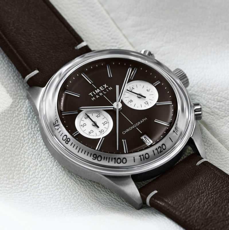 Timex Marlin Jet Quarz-Chronograph mit Lederarmband