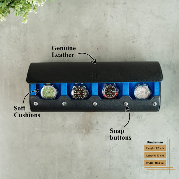 Reise-Uhrenrolle Extra Large - Schwarz Blau 