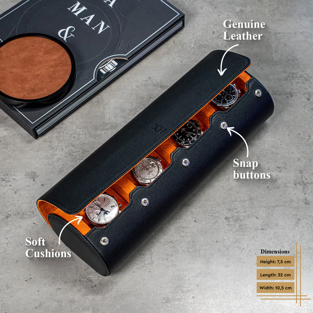 Reiseuhrenrolle Extra Large – Schwarz Orange