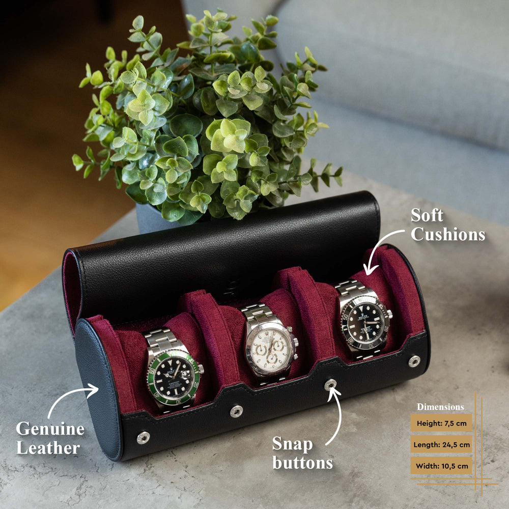 Reiseuhrenrolle groß – Black Cherry