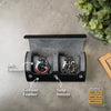 Two Slot Watch Roll - Black Grey