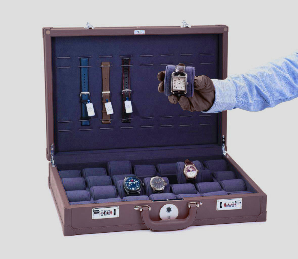 Leanschi Suitcase For Up To 28 Watches - Brown