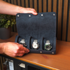 Watches beautifully displayed in navy blue watch roll