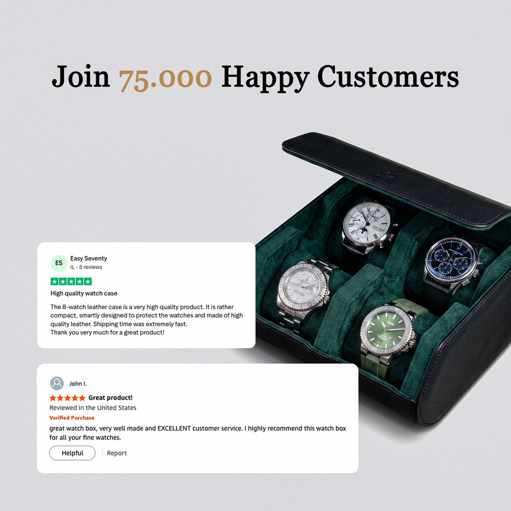 Hexagon Black Green 4 Slot Watch Box