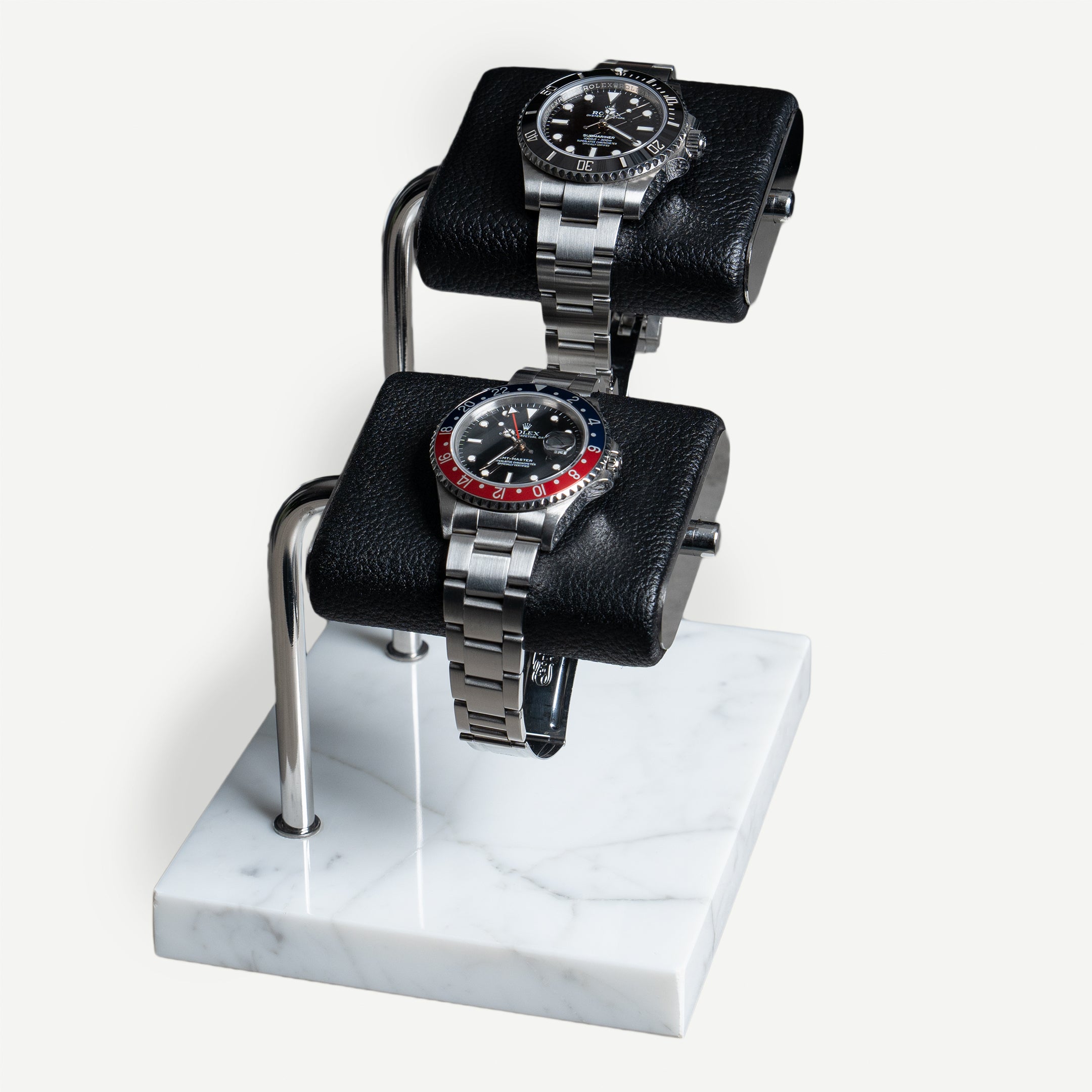 Watch Stand Duo - White Marble