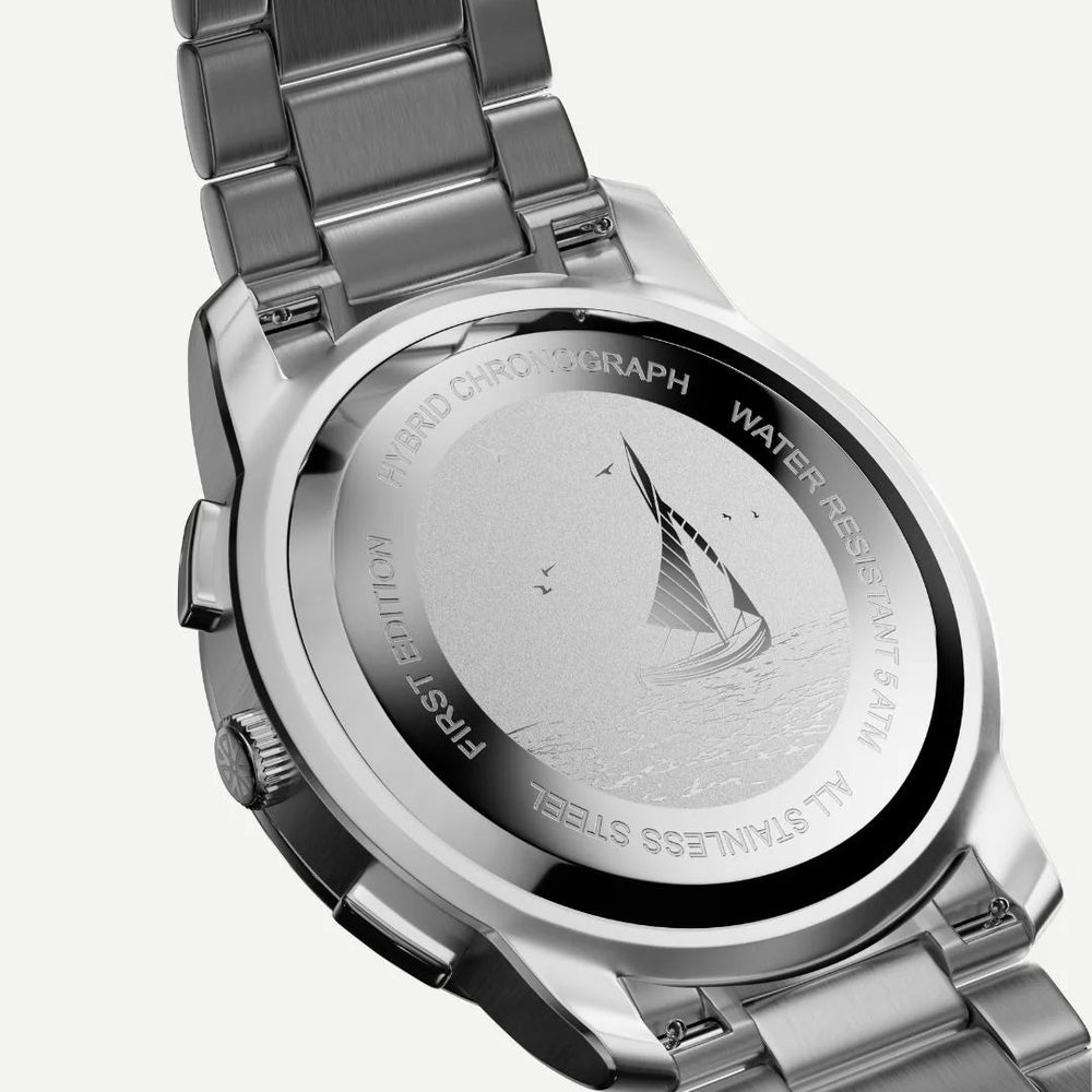 LÈRIN Hybrid Chronograph - Tannengrüner Stahl