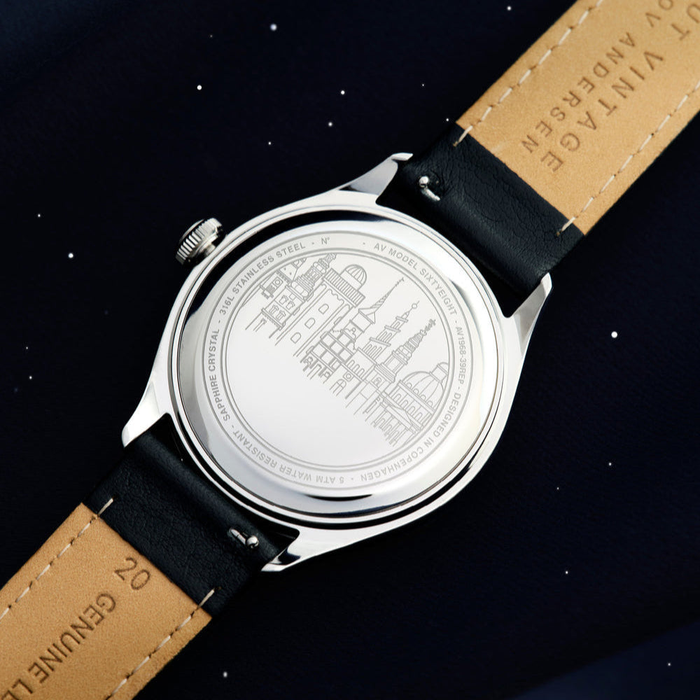 Über Vintage Mechanical 1968, Stahl / Weiß