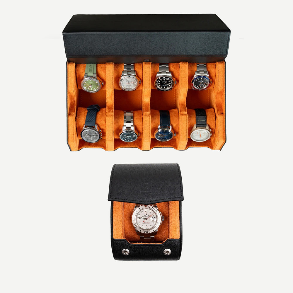 Stellen Sie Ihr eigenes Set zusammen (8-Slot-Uhrenbox + einzelne Uhrenrolle)