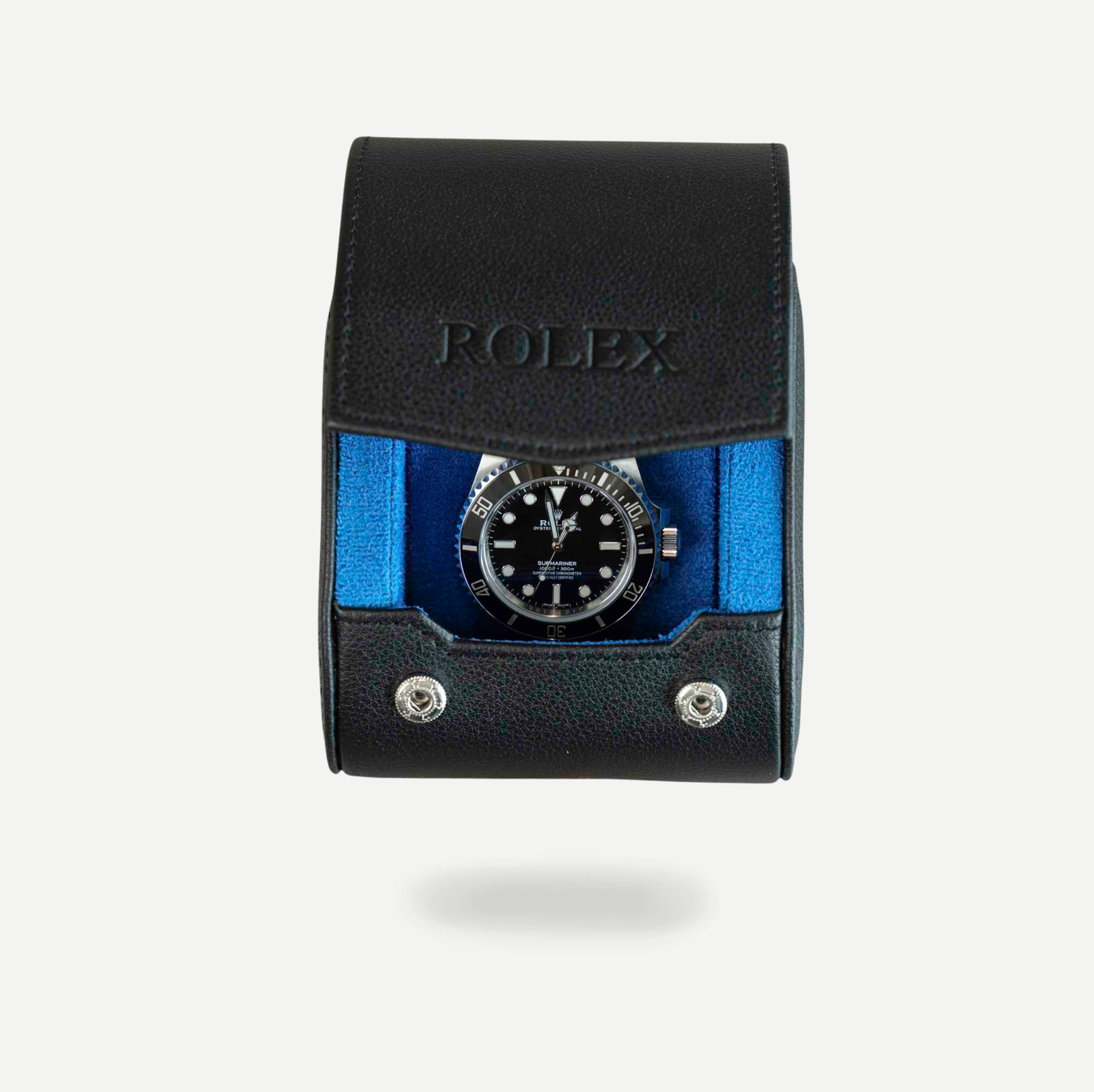 Personalized Single Watch Roll - Black Blue