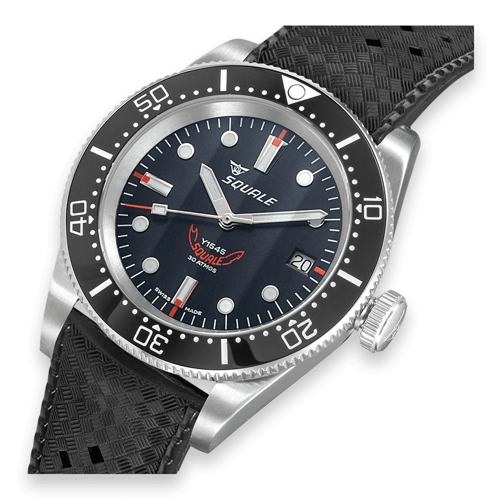 Squale 1545 Black Rubber