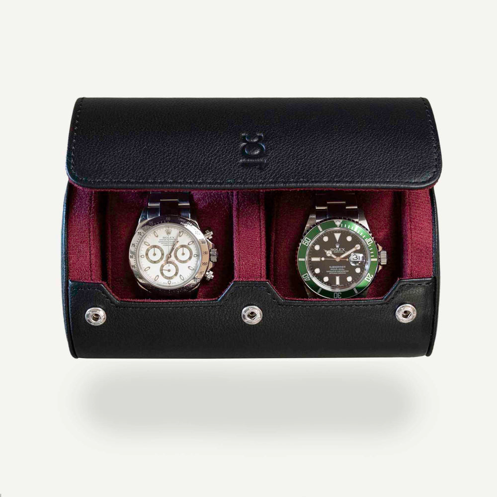 watch roll in purple color for 2 watches