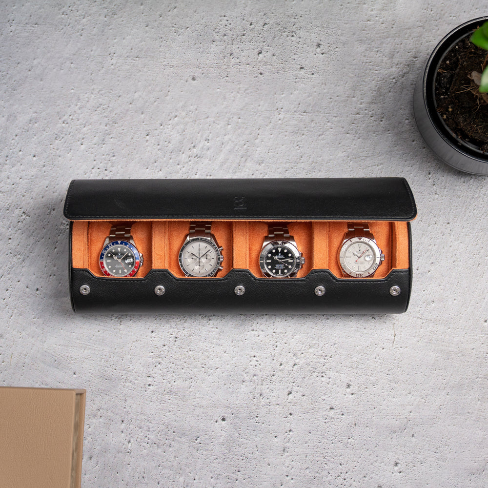 Reiseuhrenrolle Extra Large – Schwarz Orange