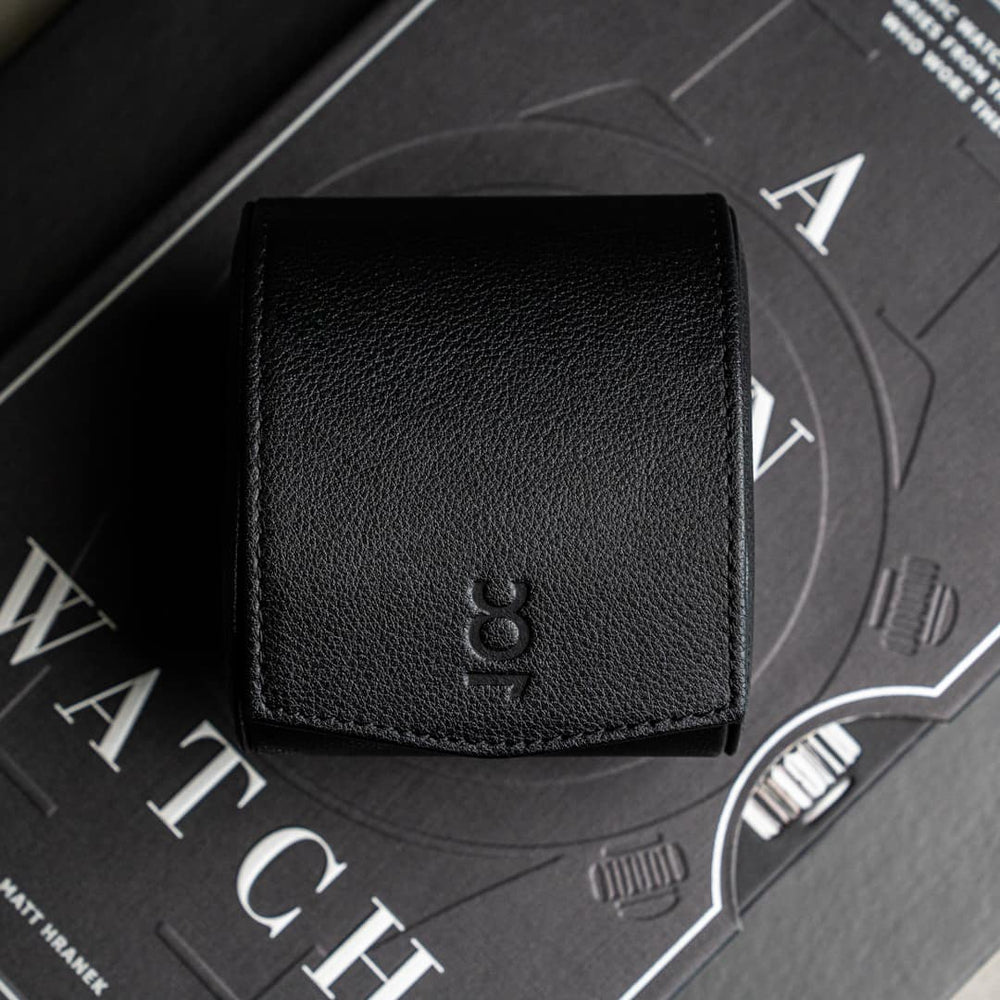 Single Travel Roll - All black, travel roll for one watch, small travel roll, watch storage, how to travel safely with your watch, compact watch roll