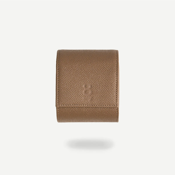Nevada Desert single Watch Roll, Alcantara lined, italian leather, handmade in italy, watch roll, travelroll for watches, travel safely with watches, small watch roll
