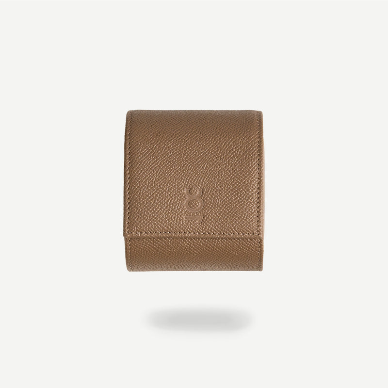 Nevada Desert single Watch Roll, Alcantara lined, italian leather, handmade in italy, watch roll, travelroll for watches, travel safely with watches, small watch roll